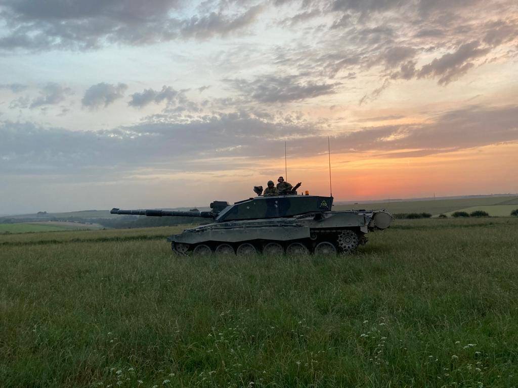 Soldiers training with the Challenger 2 Main Battle Tank in Dorset's Armoured Reserve.